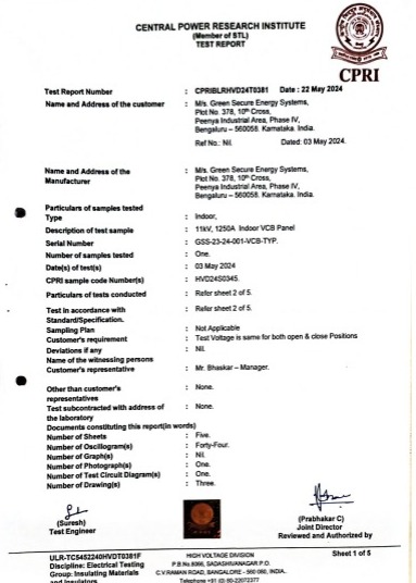 CPRI TEST REPORT - Certificate